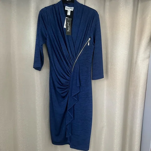 Joseph Ribkoff Blue Melange Dress NWT - Picture 4 of 8